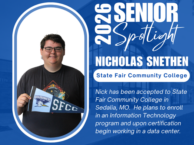 Snethen to attend SFCC in the fall.